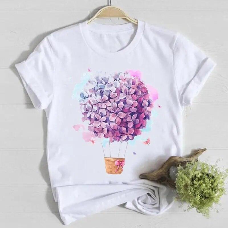 Butterfly Cute Sweet Lovely Casual Tee Top Short Sleeve Shirt Lady Clothes Fashion Tshirt Summer Female T Women Graphic T-shirts