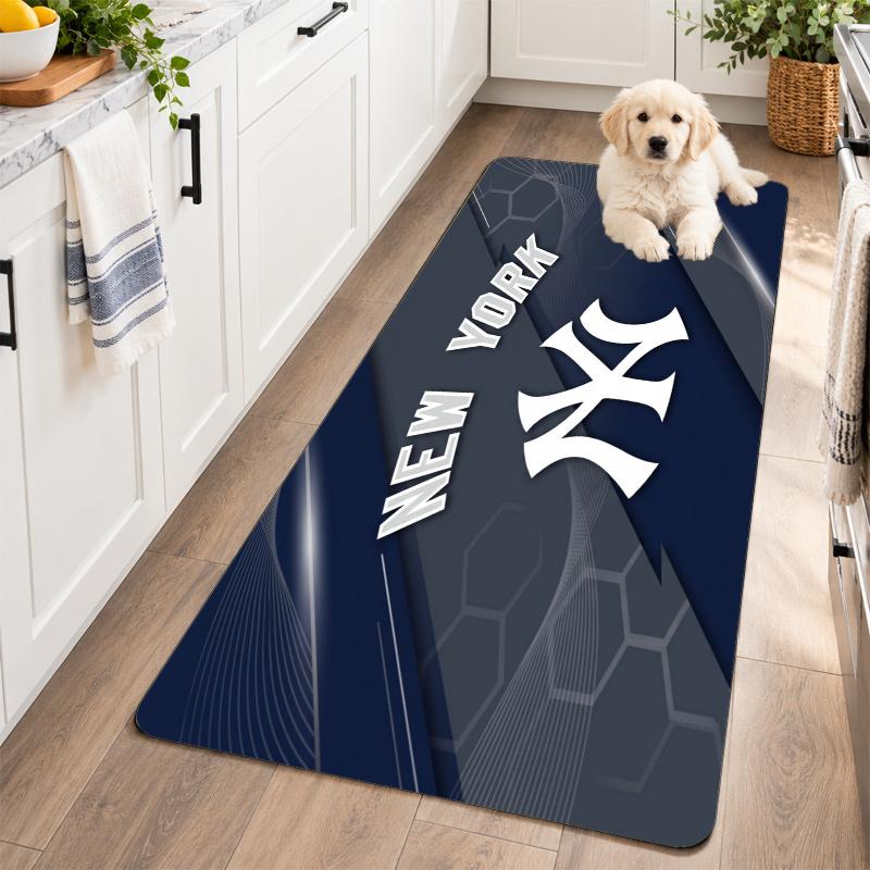 Flannel Kitchen Mat New York Yankees Soft Area Rug Non Slip Floor Carpet Home Decoration