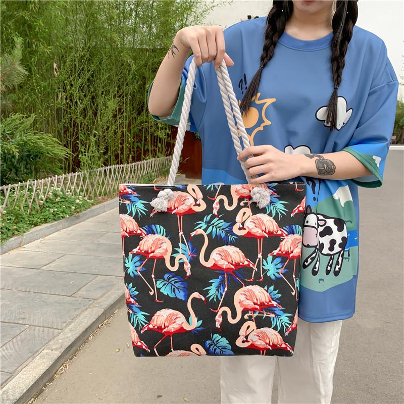 Bohemia Canvas Tote Bag With Dualsided Pattern And Large Capacity For Daily Use