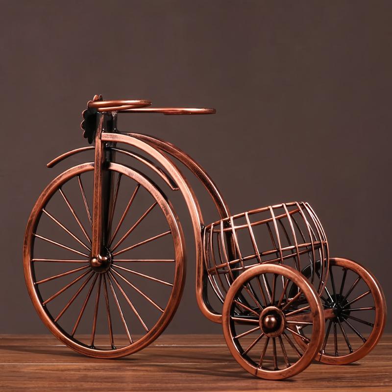 

A tabletop wine rack, antique iron tricycle wine rack, creative wine glass storage rack, home wine display kitchen accessories бронзовый