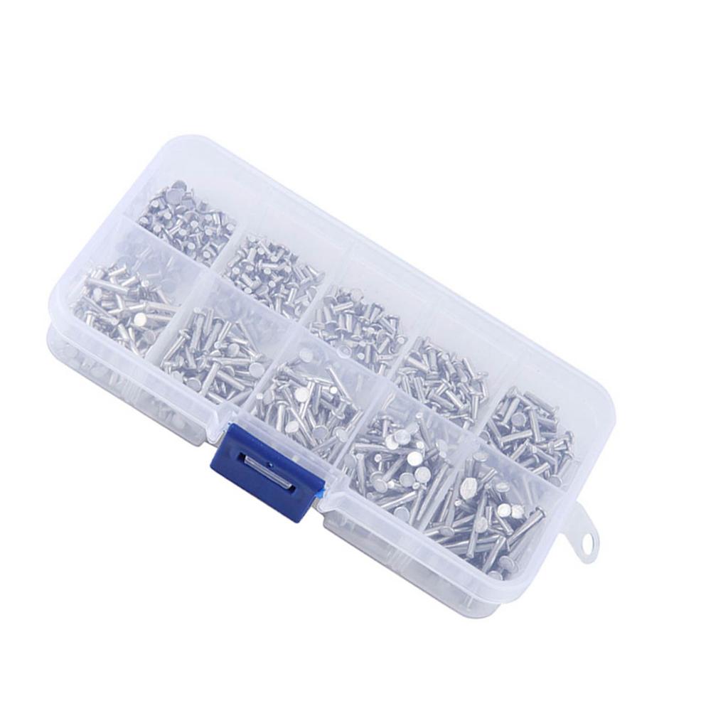 500pcs M2 Flat Head Aluminum Rivets Flat Head Solid Rivet 3mm 18mm Length