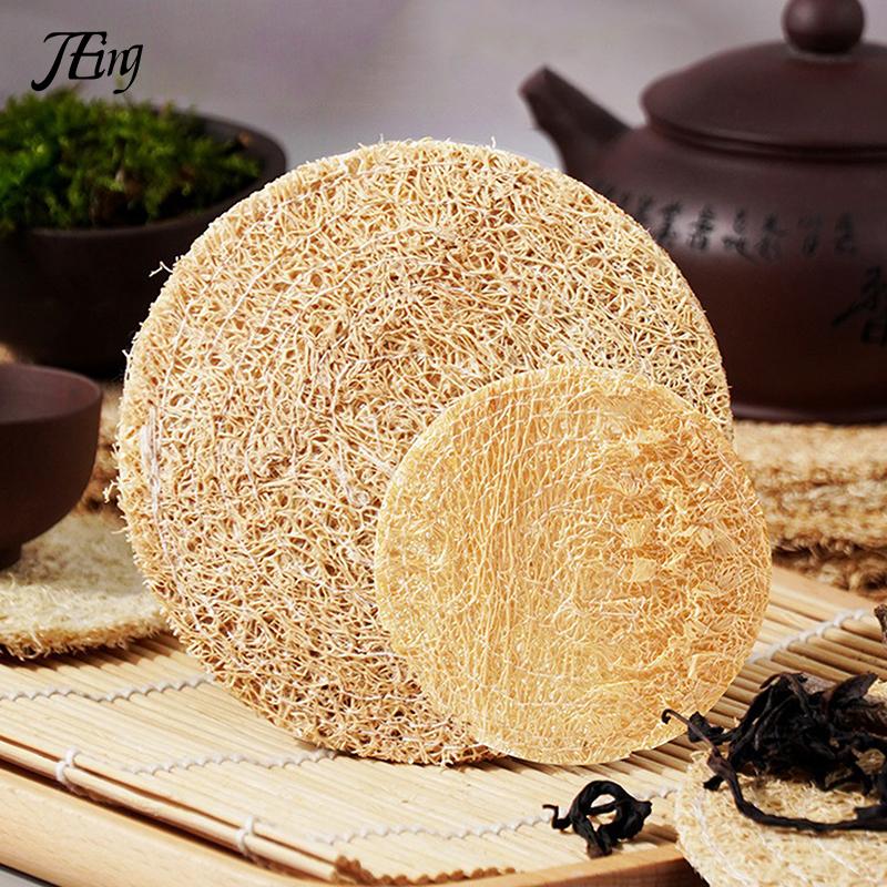 Round Loofah Mat Heat Insulation Pot Mat Tea Coaster Teapot Mat Tea Set Accessories Single/double Layer Loofah