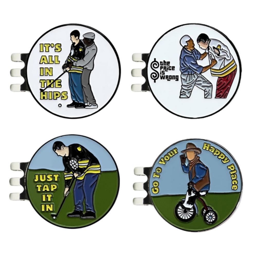 New stock golf hat clip with fun Happy Gilmore ball mark Golf Mark LY4682 5