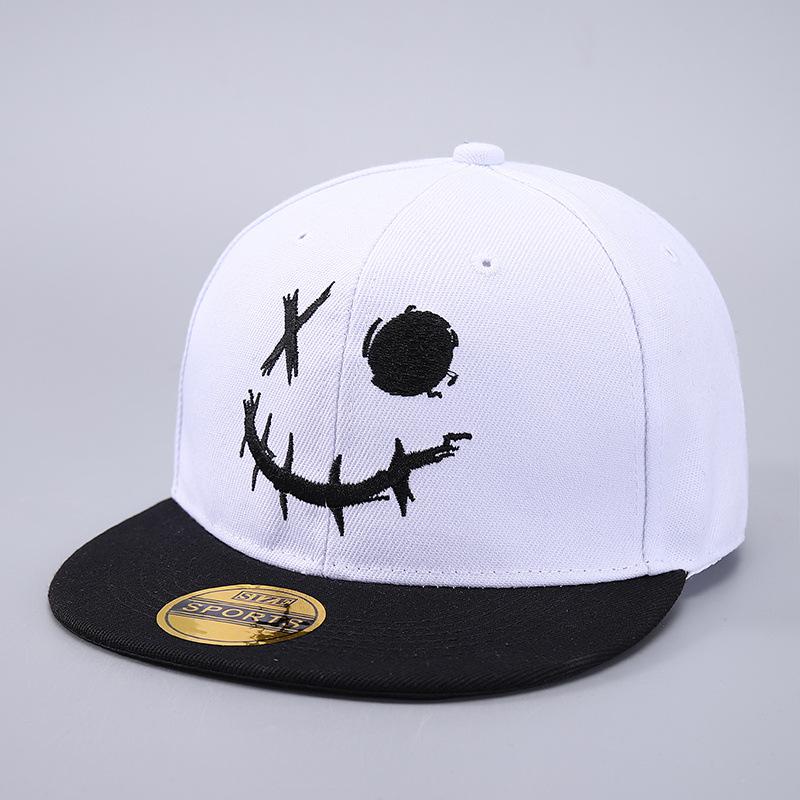 Funny Emoji Baseball Cap Personality Embroidery Hip Hop Flat Brim Shade Cap Batch