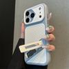 Luxury Heat Dissipation With Holder Phone Case For 11 12 13 14 15 16 17 Pro Max Plus Air Shockproof Bumper Cases Cover