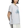 Adidas Graphic Logo Crew Neck Sports Casual Short Sleeve T-Shirt Women Tops Light-Blue KC0971
