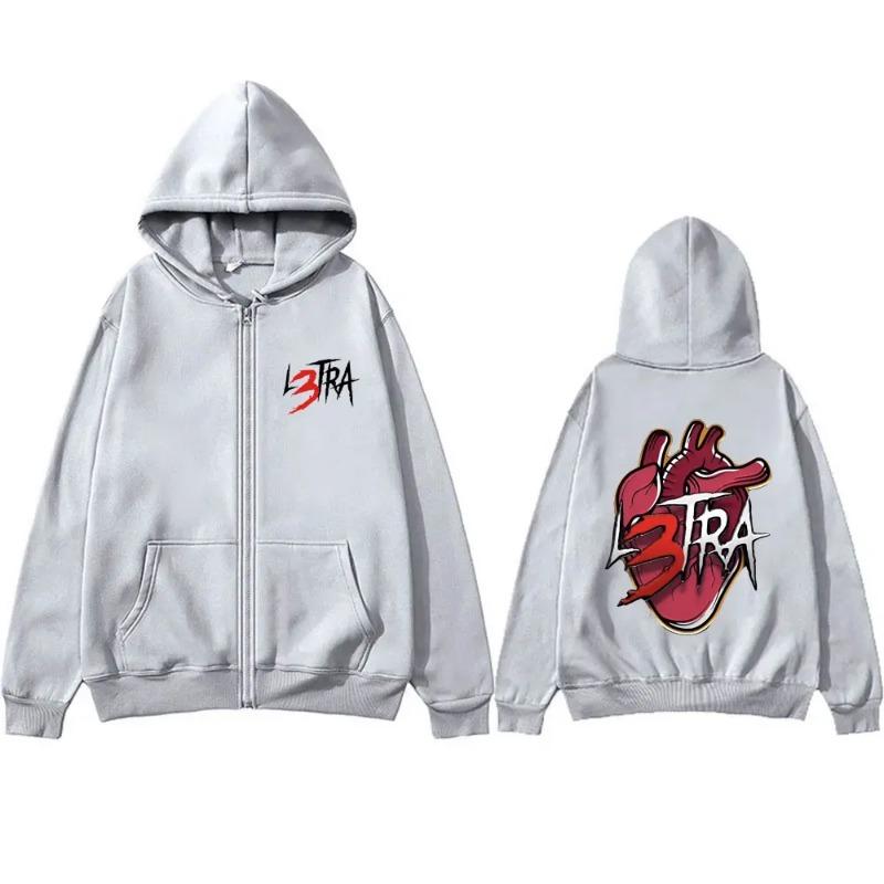 

Рэпер Luar La L L3TRA Альбом Графический Толстовка с капюшоном на молнии Мужская хип-хоп куртка свободного покроя Пальто Женская мода Толстовка с капюшоном на молнии Женские толстовки и свитшоты XXXL