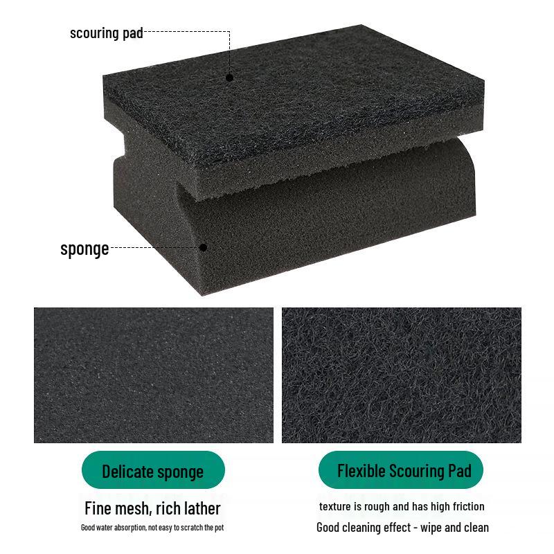 Black I-Shaped Sponge Scourer – Hot-Selling Kitchen Cleaning Block