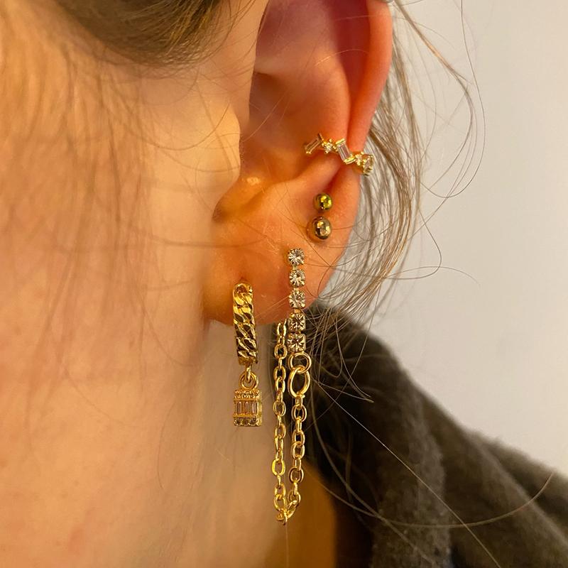 Crmya Yellow Silver Plated Stud Dangle Earrings For Women Cubic Zirconia Hoop Earrings For Women Bohemian Earings Jewelry