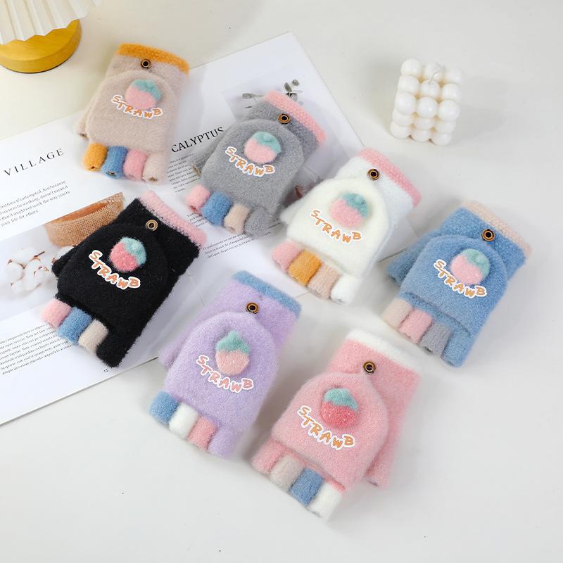 Winter Thermo-Handschuhe Damen süße Studenten Fünf-Finger-Handschuhe Winter Kälteabweisend Split-Finger-Handschuhe