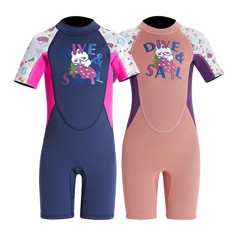 2.5mm Kids Wetsuit Short Sleeve Full Body Warm Neoprene Suit Snorkeling Swimming Beach Surfing
