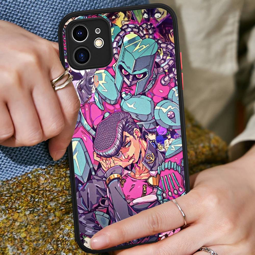 Anime Jojo Bizarre Adventure For IPhone 16 15 14 Plus 13 12 11 Pro Max X XS MAX Translucent Matte Shockproof Cover