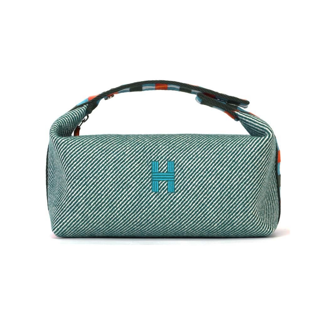 New HERMES Bride a Brac Canvas Bag Toiletry Bag Small Women's Dark Green H103802M03