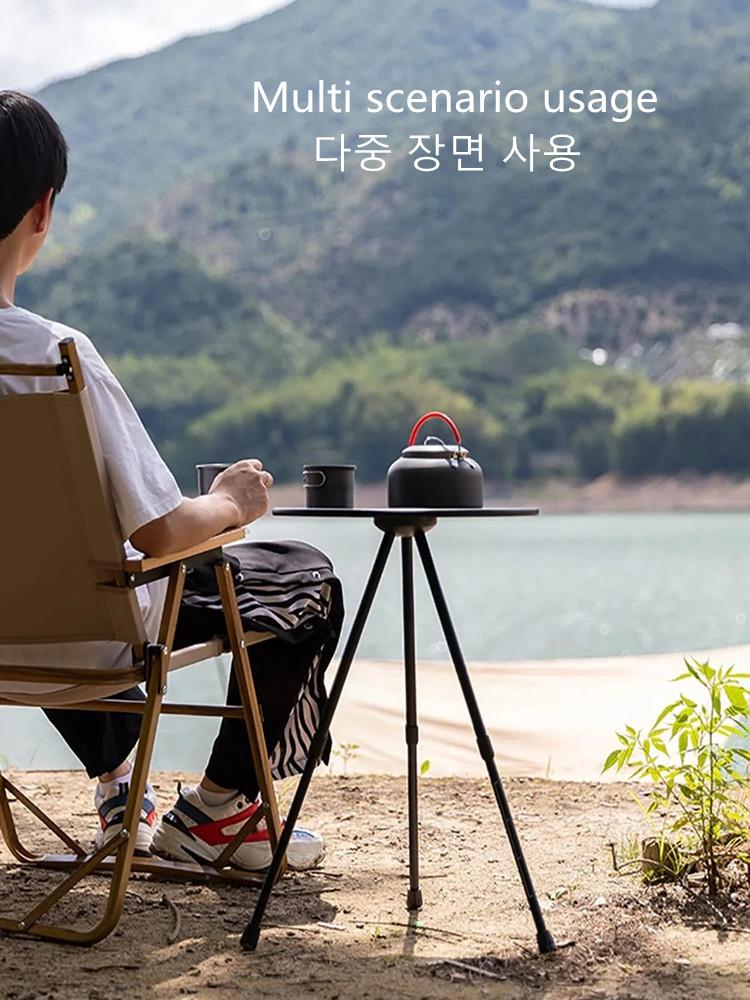 Camping Table Small Folding Round Table Outdoor Table Adjustable Lightweight Outdoor Tables Lamp Stand For Garden Indoor Outdoor