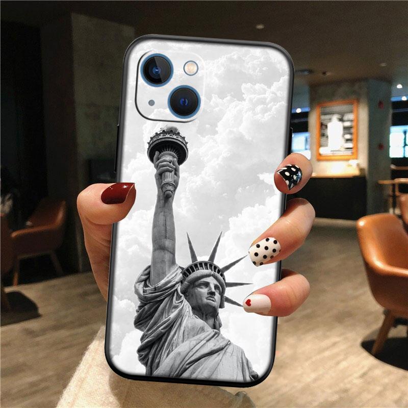 IK66 Statue of Liberty Phone Case for Samsung Galaxy S20 S21 S22 Ultra FE + Plus A21S A22 A24 A25 A26 A30 A30S A31