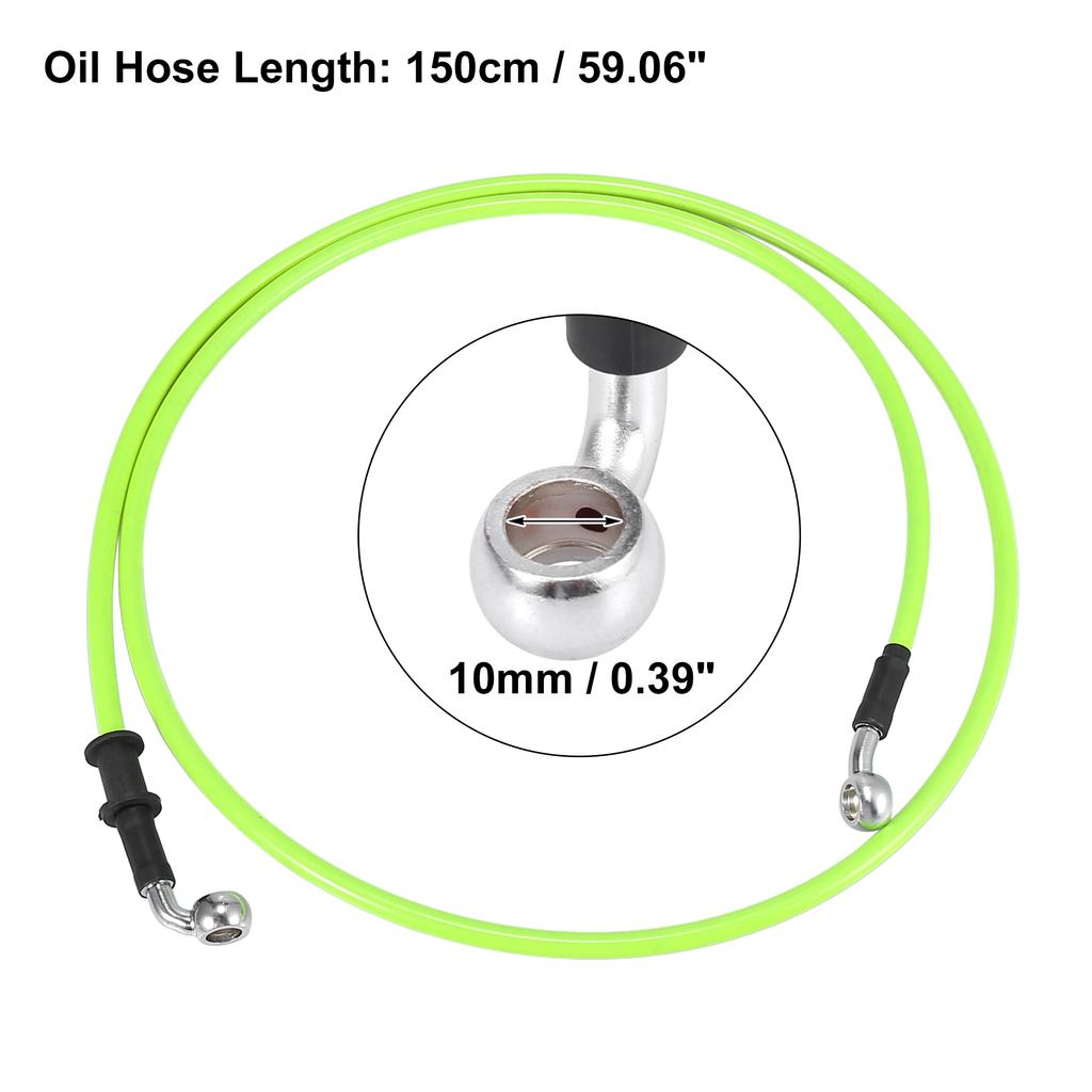 Motoforti Universal 40cm Motorcycle Brake Clutch Oil Hose Line Pipe Green Hydraulic Reinforced Stainless Steel Braided Hose