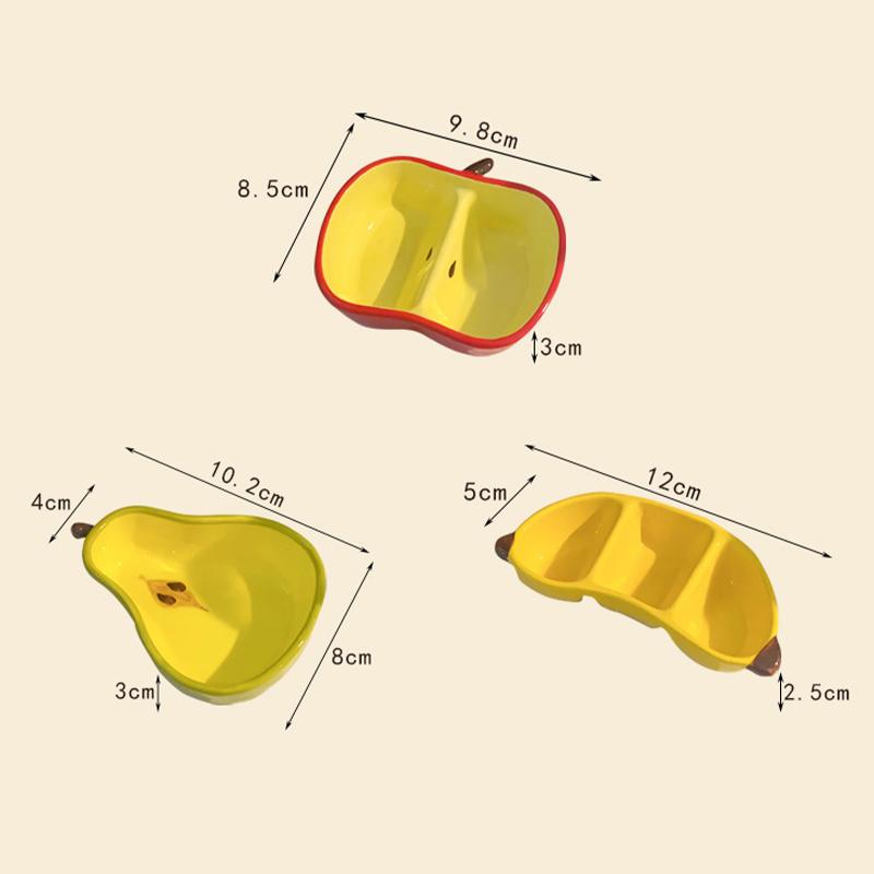 Creative Fruit Shaped Ceramic Plate Sauce Seasoning Snack Plate Home Dining Table Fun Snack Plate Dish Kitchen Accessories