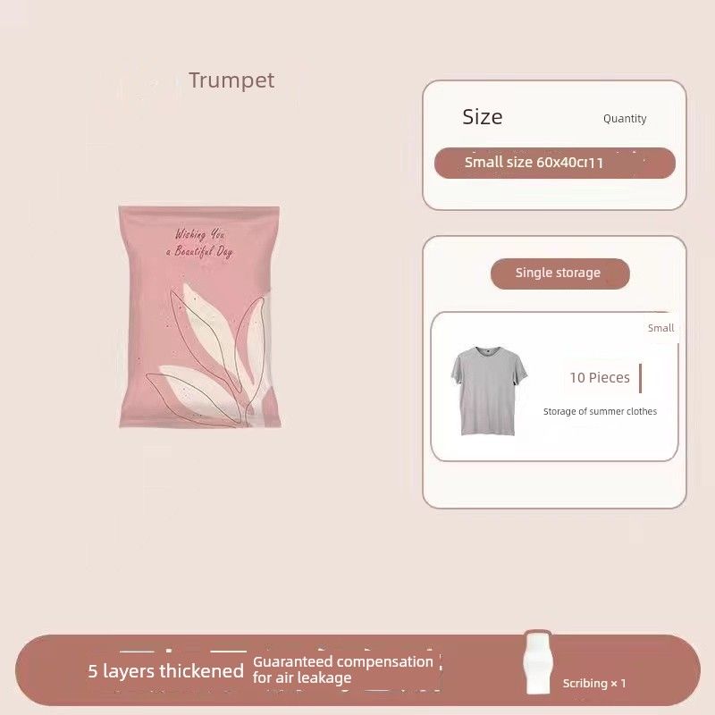 

Household Cotton Quilt Clothing Storage Vacuum Bag Compression Bag No-Pump Thickened Vacuum Storage Bag Moving Packing Bag Small Size 40*60cm 36*50cm