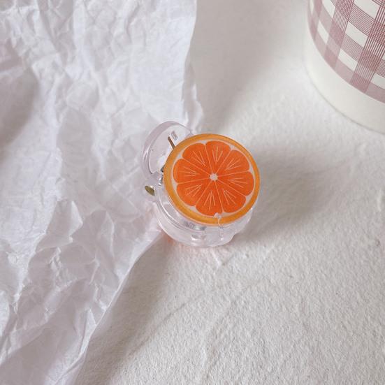 Women Hair Clip Fruit Shape Smooth Anti-slip Anti-crack Portable Hair Decoration Sweet Color Peach Tomato Orange Shape Bangs Organization Clip Hair