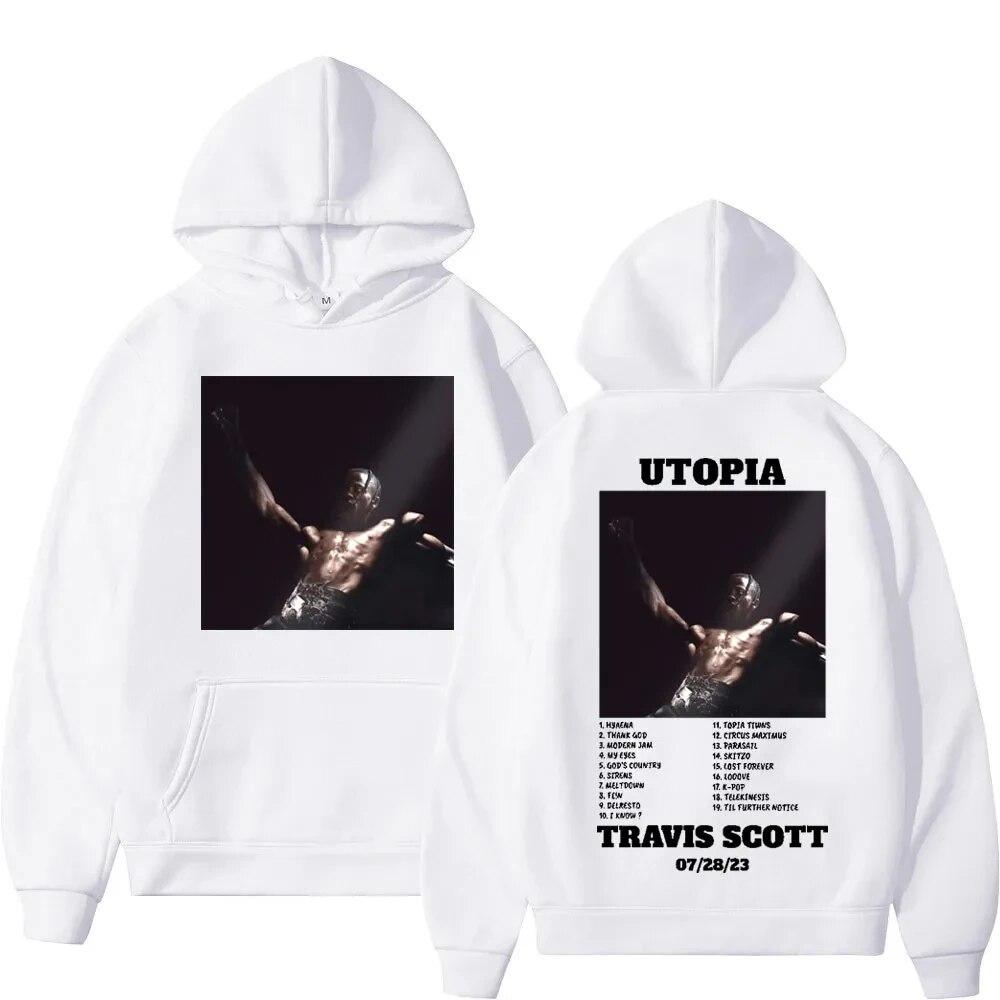 

Sweatshirt Unisex Women Fashion Hip Hop Trend Hoodies Streetwear 2023 Hot Rapper Cactus Jack Hoodie Utopia Music Album Print Hooded Unisex