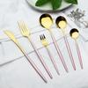 New 36Pcs Mint Gold Cutlery Set Western Silverware Stainless Steel Dinnerware Knife Fork Spoon Tableware Flatware Kitchen Wedding Accessories