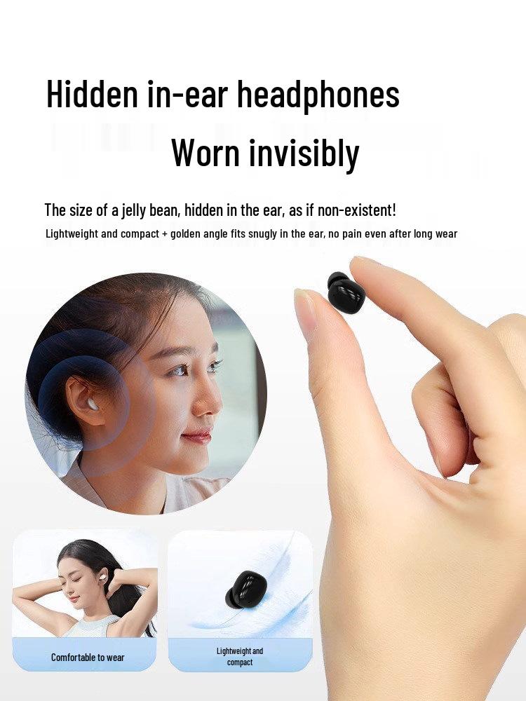2024 Ultra-Small Noise-Cancelling Wireless Earbuds with Long Battery Life & In-Ear Fit for Sleep & Sports