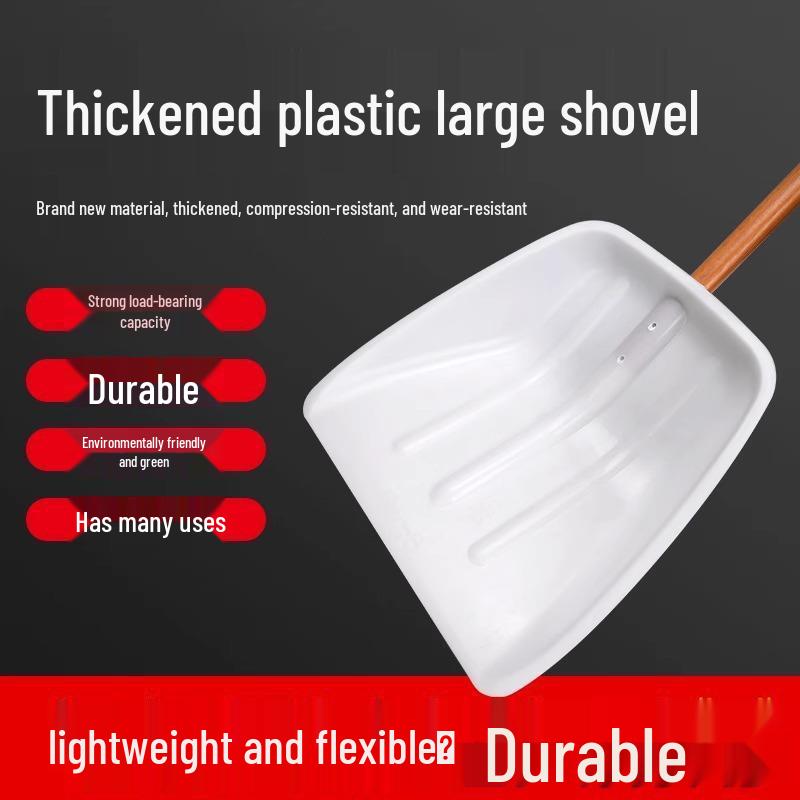 Extra Wide Tempered Iron and Plastic Snow & Grain Shovel