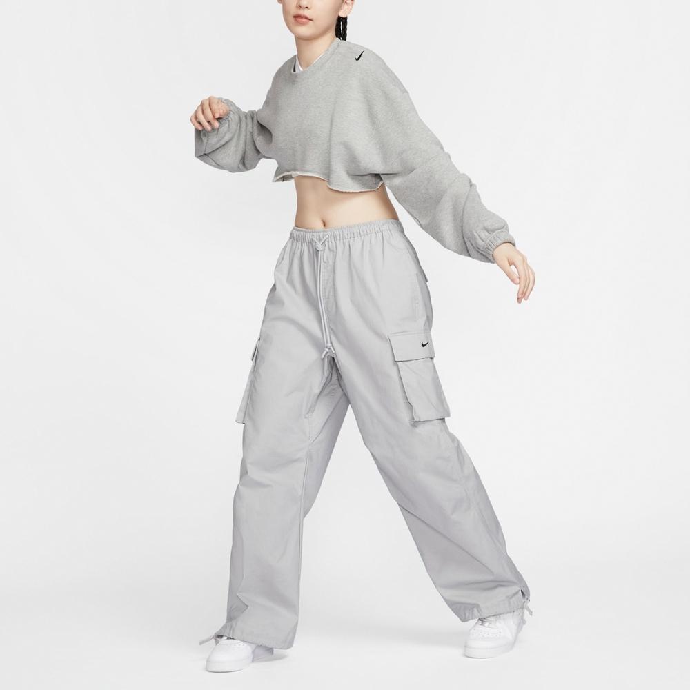 Nike Cómodo Jersey de Cuello Redondo Top Corto para Mujer Gris Medio FV7510063