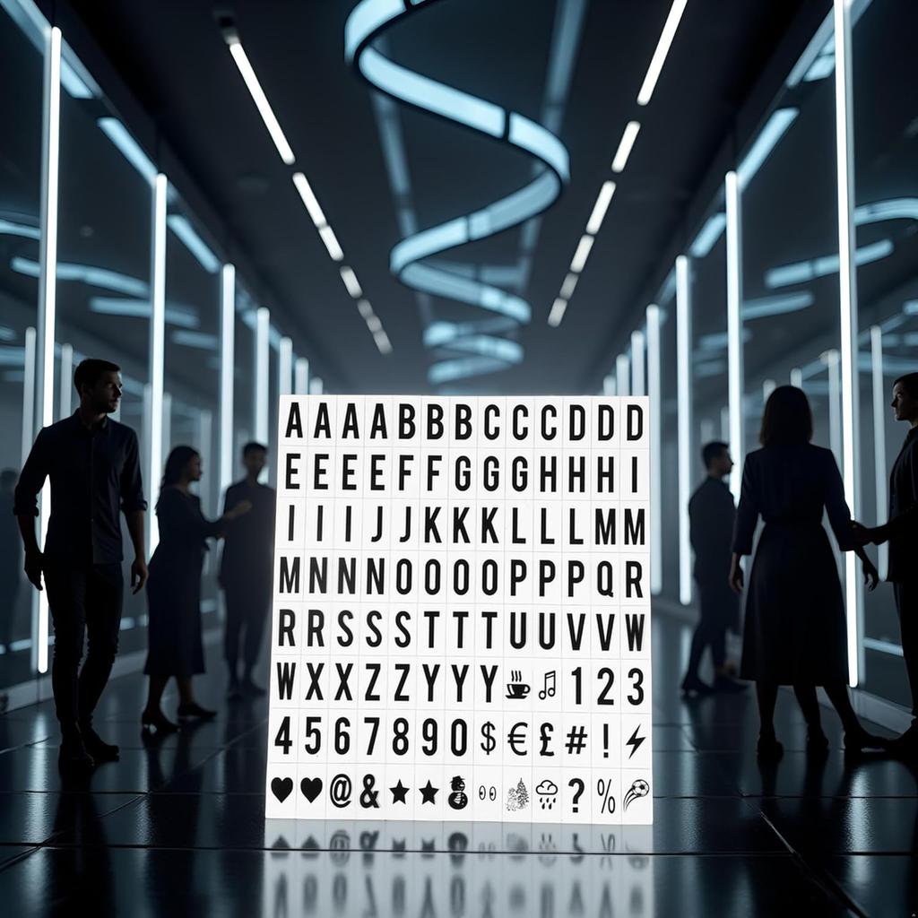 A Set 104Pcs Black Cinematic Lightbox Replacement Letters and Numbers Signs for A4 Light Up Letter Box Sign Message Board,Message Signs,Presentation