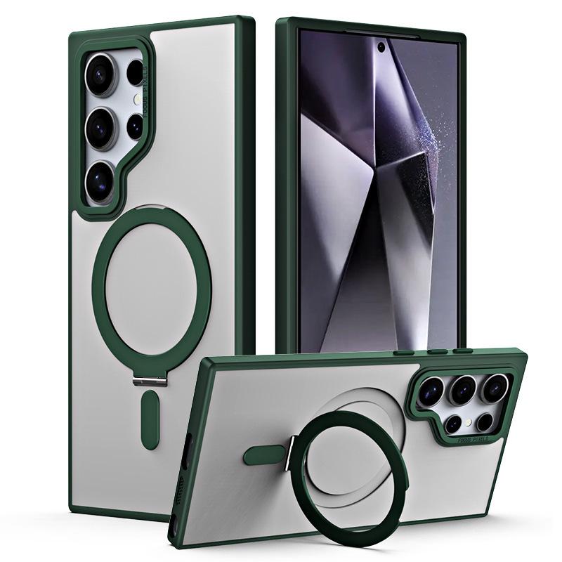 Samsung Galaxy S24 Ultra Magnetic Stand Case - Transparent, Anti-Drop Protection