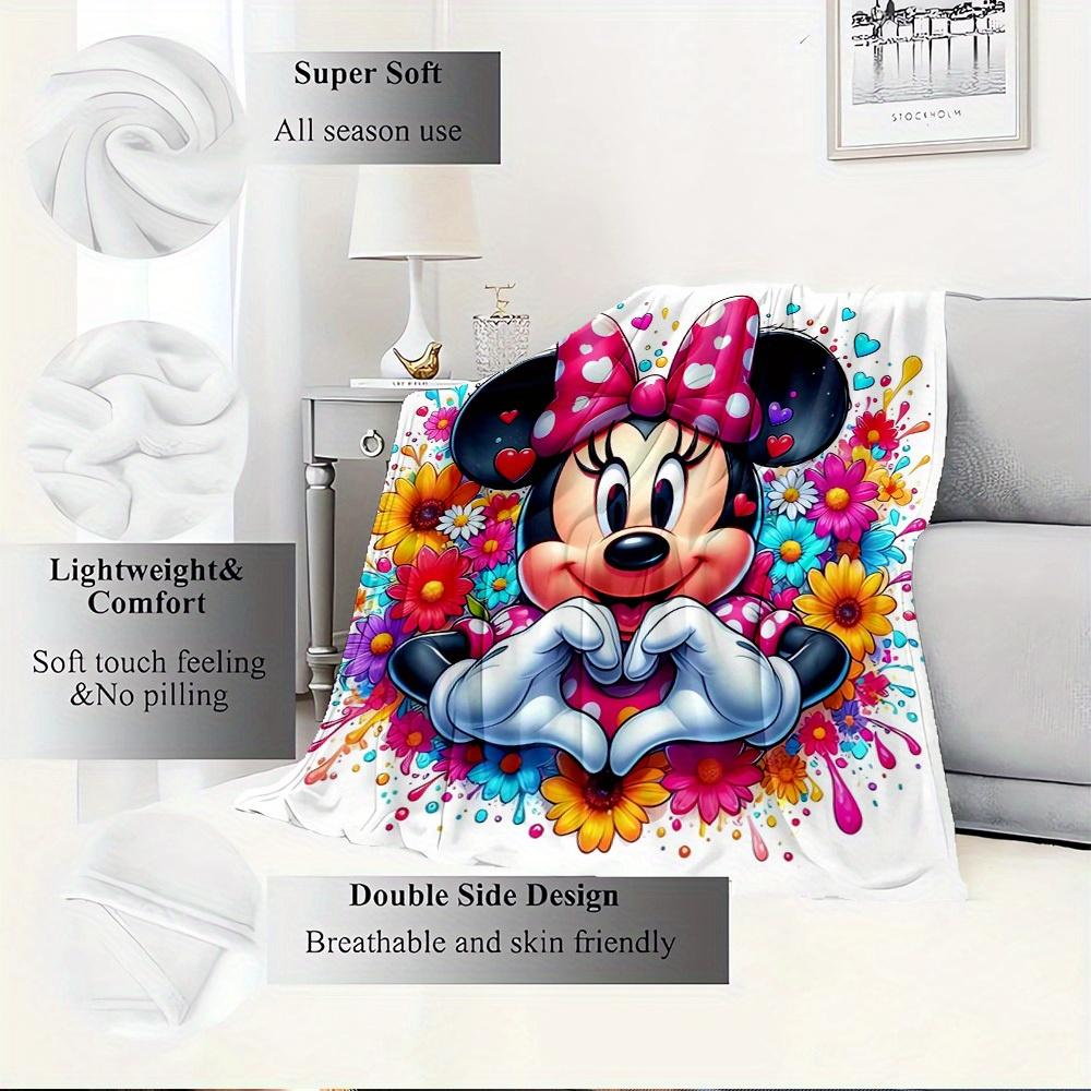 1pc Velvet Heart-Shaped Minnie Mouse Bedding Throw Blanket, Sofa Cover, Gift for, Home Decor, Valentine's Day Present,