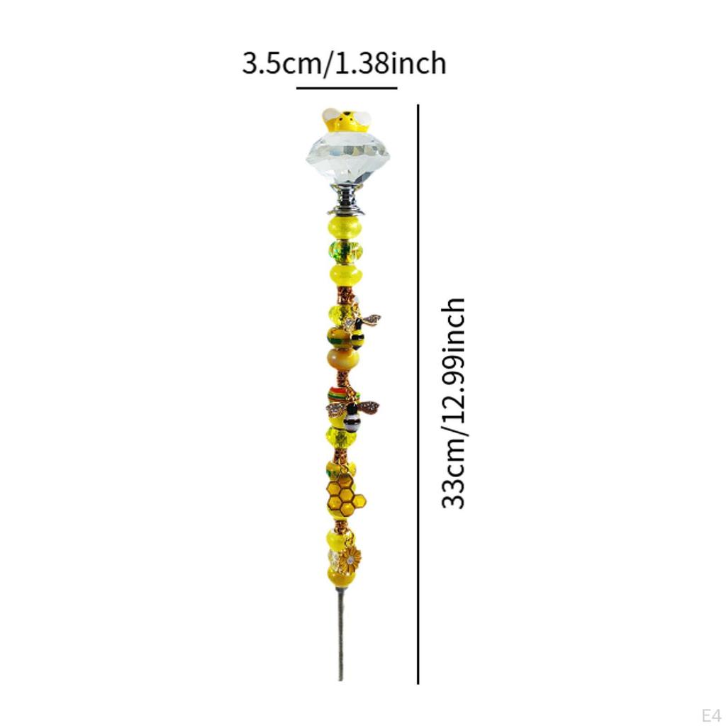 Beaded Garden Stake Fairy Accessories, 33x3.5cm, Yard Art Stake, DIY Wand for Lawn