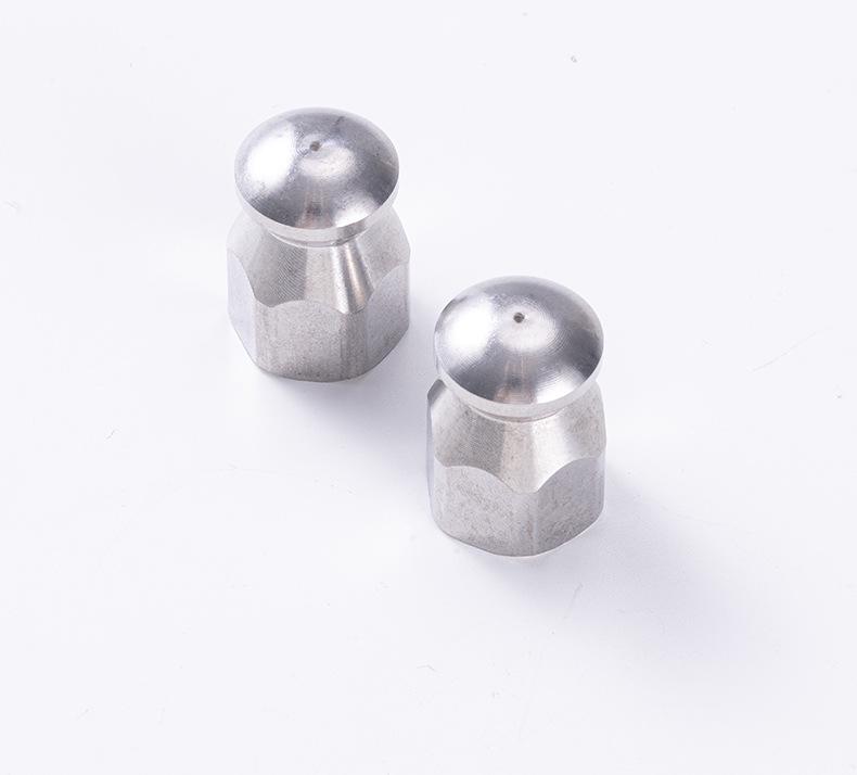 Stainless Steel Rotating Nozzle Drain Cleaner with 1/4 Quick Connect, High Pressure Rat Head