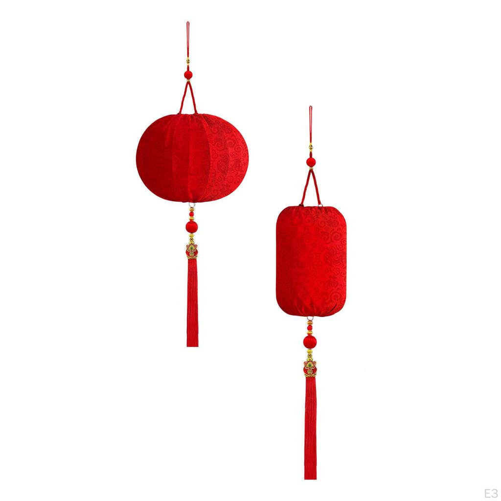 2 Stück Chinesisches Neujahr Laternen Dekorationen Hängende Ornamente Büro Partyzubehör Frühlingsfest