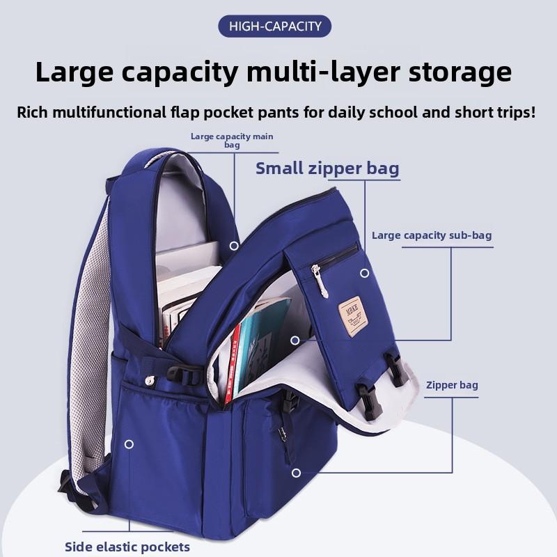 Unisex Oxford Cloth Large Capacity Mbke Letter School Backpack With Antiwater Tech For Education Use