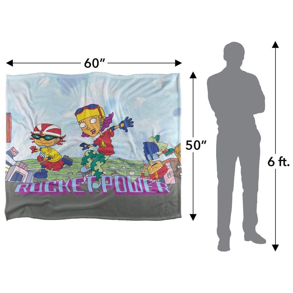 Rocket Power Silky Rollerskates Otto, Reggie & Twister Supersoft Blanket