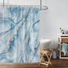 1 Piece Of 180X180Cm Blue Marble Pattern Digital Printing Shower Curtain Partition Bathroom Waterproof And Mold Resistant