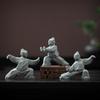 Statua Guerriero Tai Chi Fatta a Mano Ornamento Decorativo Kung Fu Cinese per Scrivania Tavolino da Tè Ufficio Regalo