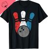 Distressed Bowling TShirt for Unisex  Bowling Pins and Ball TShirt Unisex Summer Streetwear Tops Streetwear Camiseta Hombre