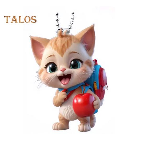 Cat Pendant Car Ornament Hanging Realistic Animal Cat Rearview Mirror Hanging Decor Acrylic Car Charm Party Festival Gift for Car Lovers
