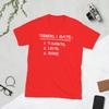 List of Ironic Things I Hate TShirt for Unisex Awesome Pure Cotton Tees Crewneck Short Sleeve T Shirt Plus Size Clothing