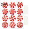 Spiral Candy Cane Party Supplies 12Pcs Christmas Yard Stakes Hollow Board Garden Decor with Metal Spikes Themed Seasonal Decorations Red White Green