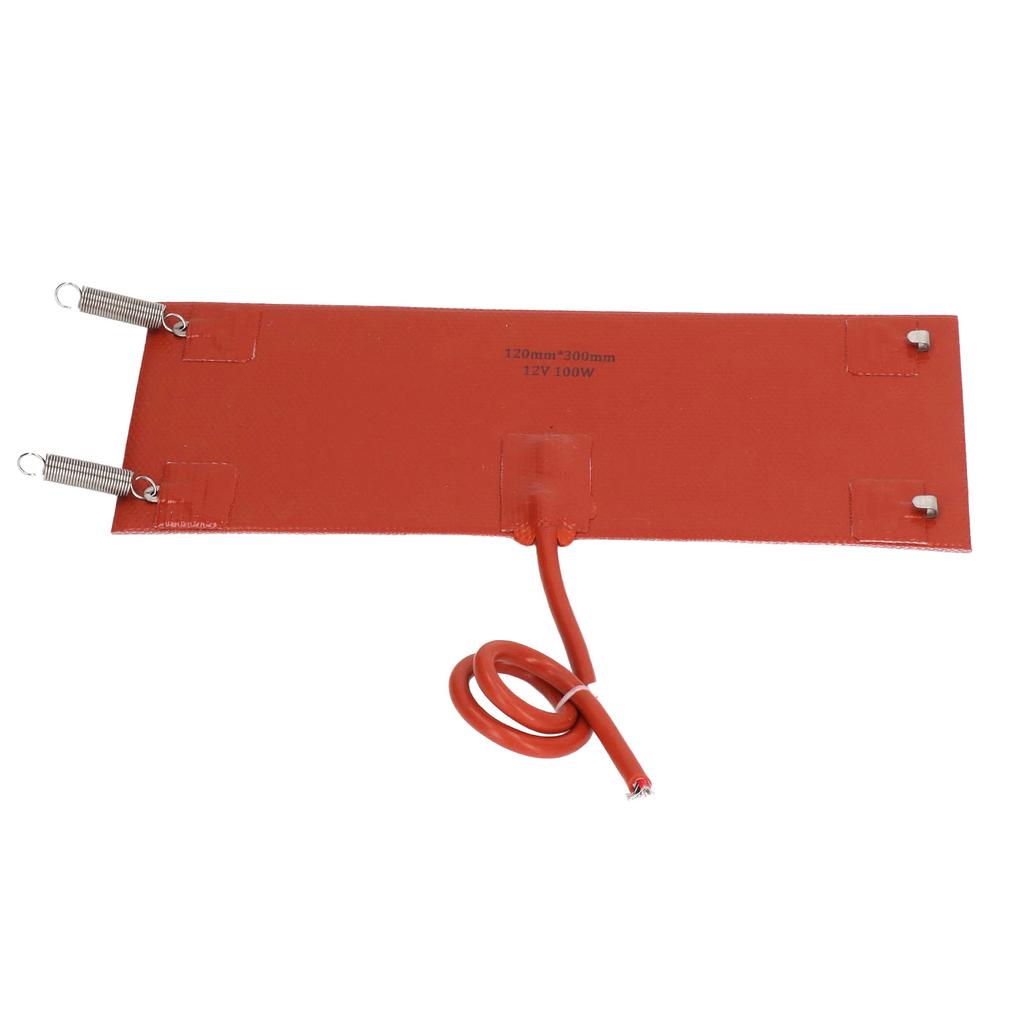 Silikonová vyhřívací podložka Vodotěsná vyhřívací podložka ohřívač 300x120mm 100W pro auto do auta DC12V