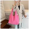 1Pc This Year's Popular Fashion Simple Temperament Commuter Pleated Bag Women's Shoulder Underarm Bag Portable Bucket Bag Tide