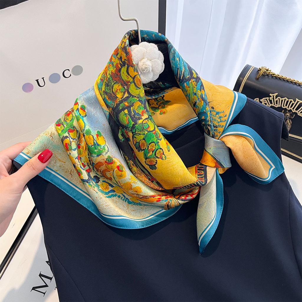 100% Pure Silk Scarf Women Hairband Foulard Square Female Luxury Fashion Hair Neckerchief Lady Shawl Wraps Hijab Bandana Scarves