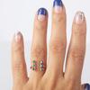 Mezmic White Magic Twin Blue Diamond Gold Ring