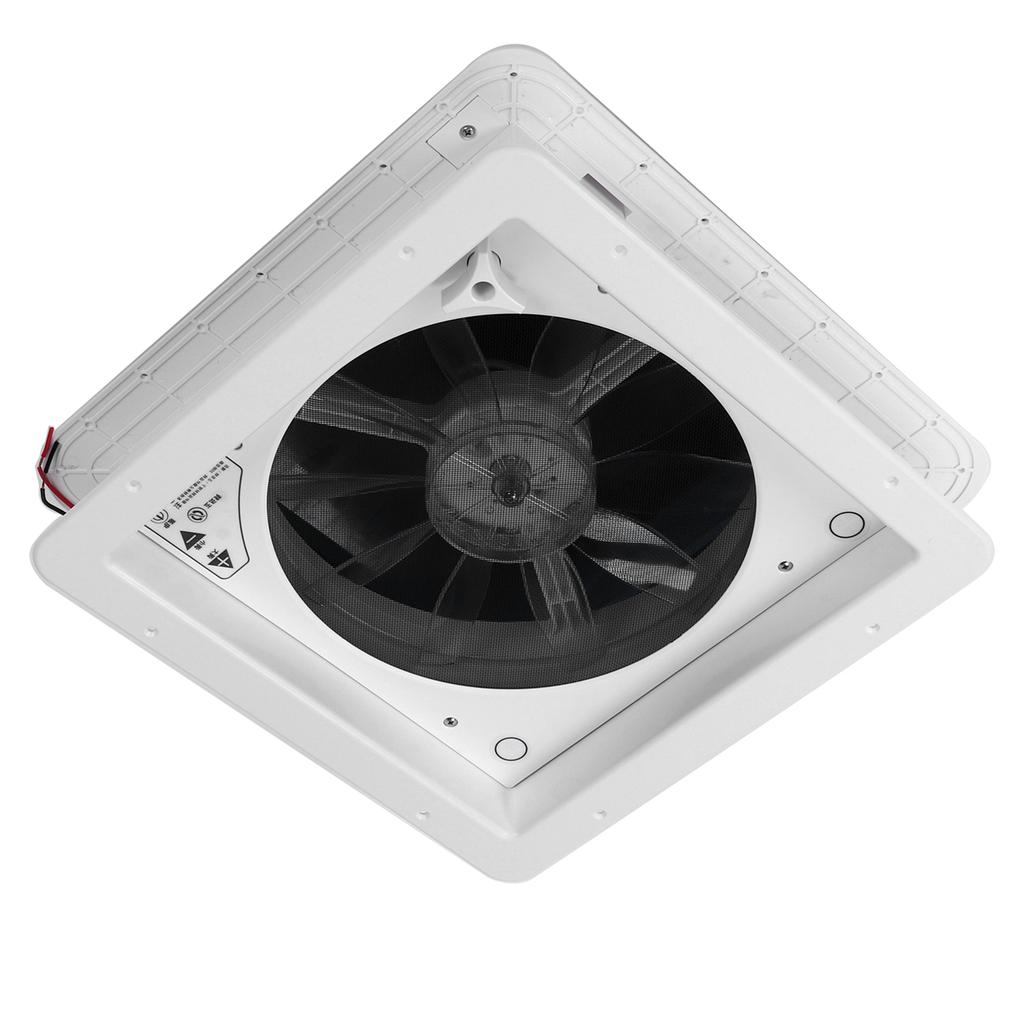 Manual Control Vents Fan Ceiling Air Ventilation Low Noise 10 Blades for RV Caravan Bus 13.4x13.4in24V 0100333