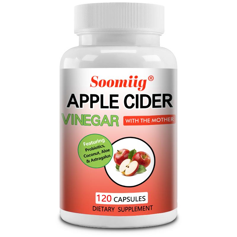 Apple Cider Vinegar - Contains Probiotics, Coconut, Aloe Vera 120 Capsules 120 Capsules
