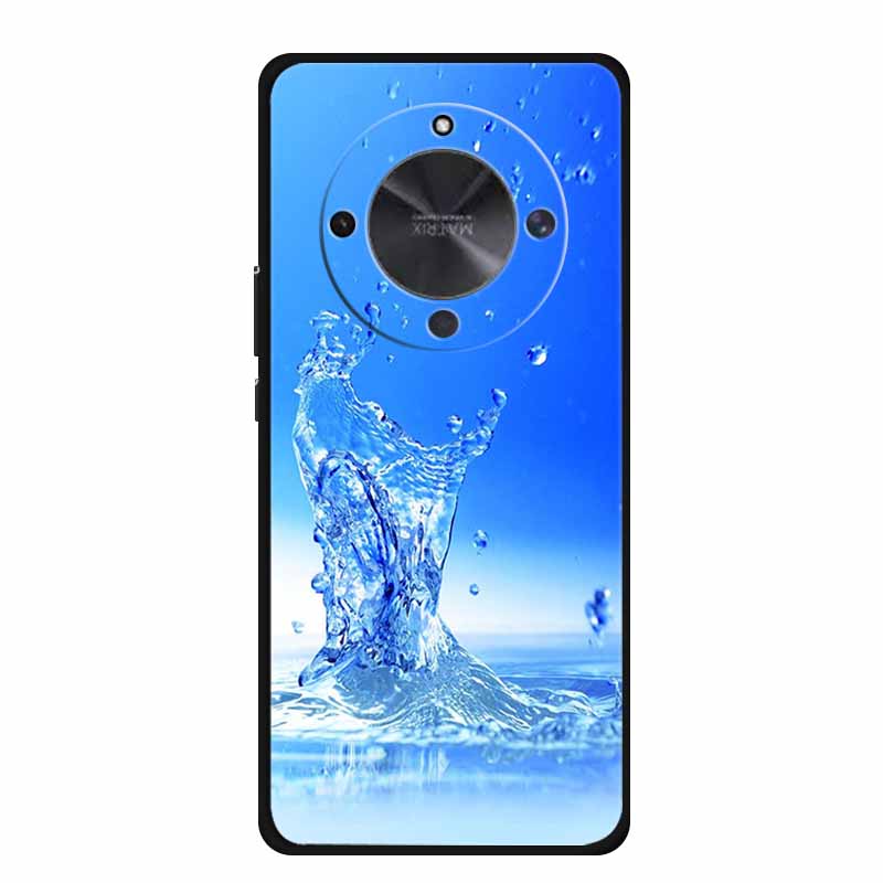 Phone Case For Honor X70 5G 2025 Case X 70 Coque Flowers Black Silicone Soft Back Cover For Honor X70 Cases HonorX70 Funda 6.79"
