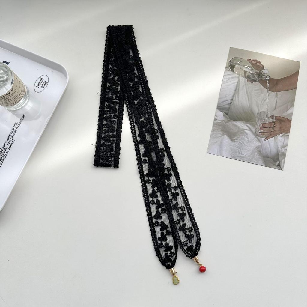 Lace Long Scarves Summer Ribbons Tied Bags Ribbons Women's Printed Scarves Sunscreen Scarves